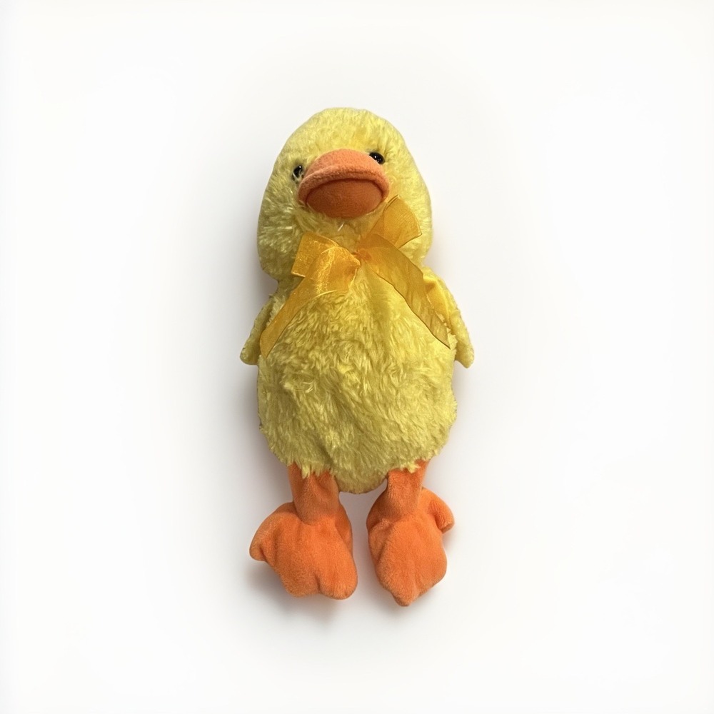 Megatoys‎ Yellow Chick Plush Stuffed Animal Orange Bow 12"